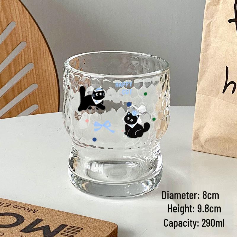 Stylish High-Capacity Glass Cup for Women - Cute Summer Design for Water, Coffee, or Milk