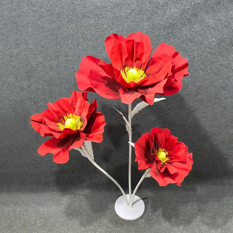 Giant Handmade Poppy Aisle Flowers for Wedding Background Decoration