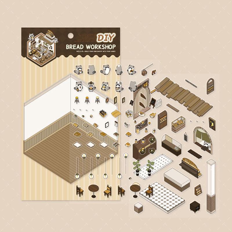 

1 набор 3D-наклеек «Сказочная капибара», сделай сам, сцена из домика, милые детские наклейки из мультфильма, подарок для ребенка A1