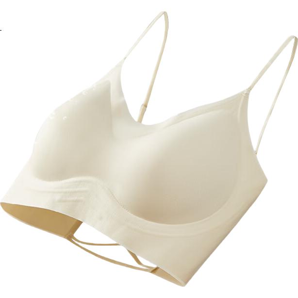 Ziyouxi Women's Summer Thin Bra, 7A Antibacterial Seamless Cool Invisible Thin Strap Sexy Backless Push-Up Anti-Sagging Bra