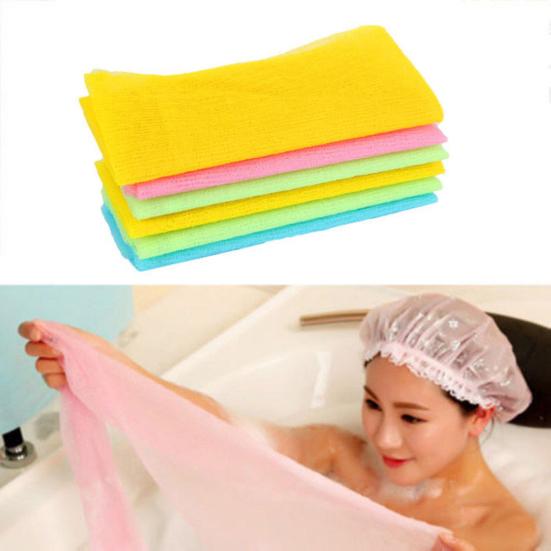 Panno Asciugamano Spugna Esfoliante in Nylon per Bagno Doccia Pulizia Pelle Corpo Lavaggio Scrub