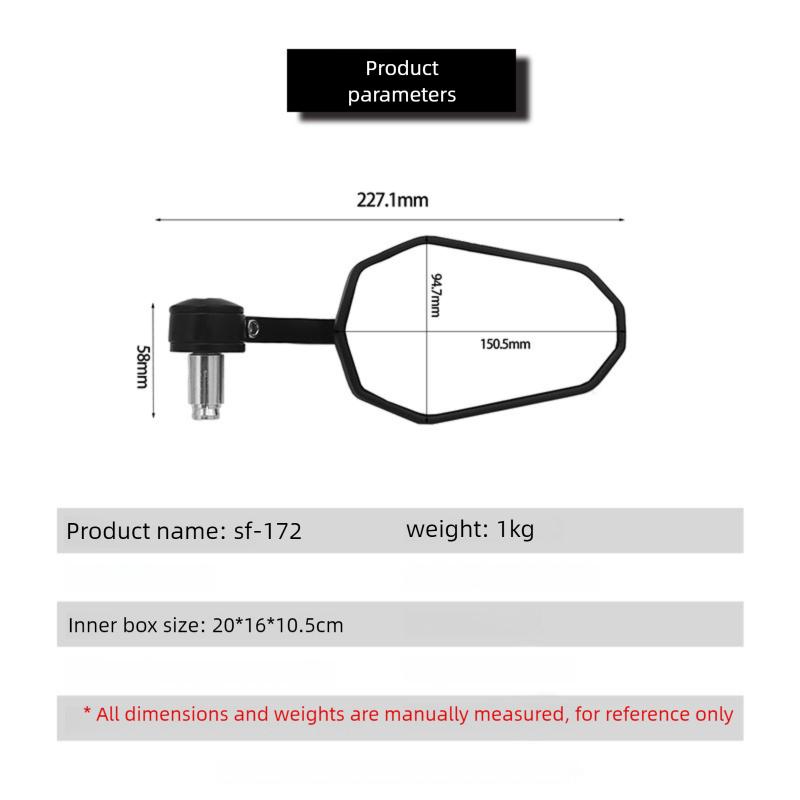 Motorcycle Rear View Mirror Black 7/8" or 1" Round CNC Cafe Racer Parts Motorcycle Side Mirror Bar End Motorbike for Kawasaki