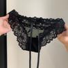 Seamless Lace-up Briefs Transparent Lace Mesh Briefs Thin Strap Lace Flower Panties  Lady