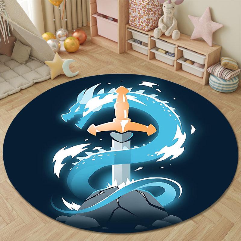 Cozy Round Floral Multicolor Carpet, Non-Slip Floor Mat for Nursery