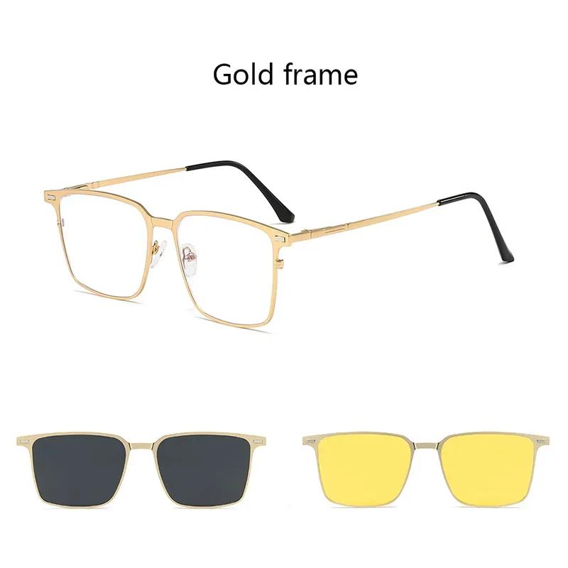 3 In 1 Blue Light Blocking Glasses Magnetic Clip-On Sunglass Lens Multi-use Polarized/ Night Vision Eyewear Strong Magnet