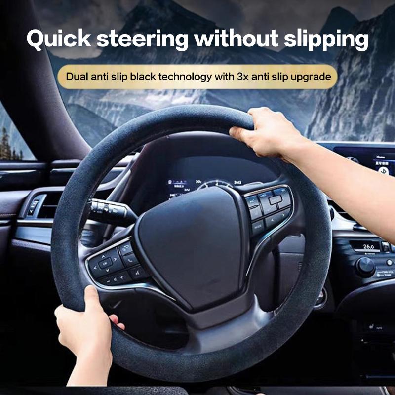 Car Steering Wheel Covers Suede Steering Wheel Cover Wrap Universal 37-38Cm Breathable Steering Covers Car Accessories