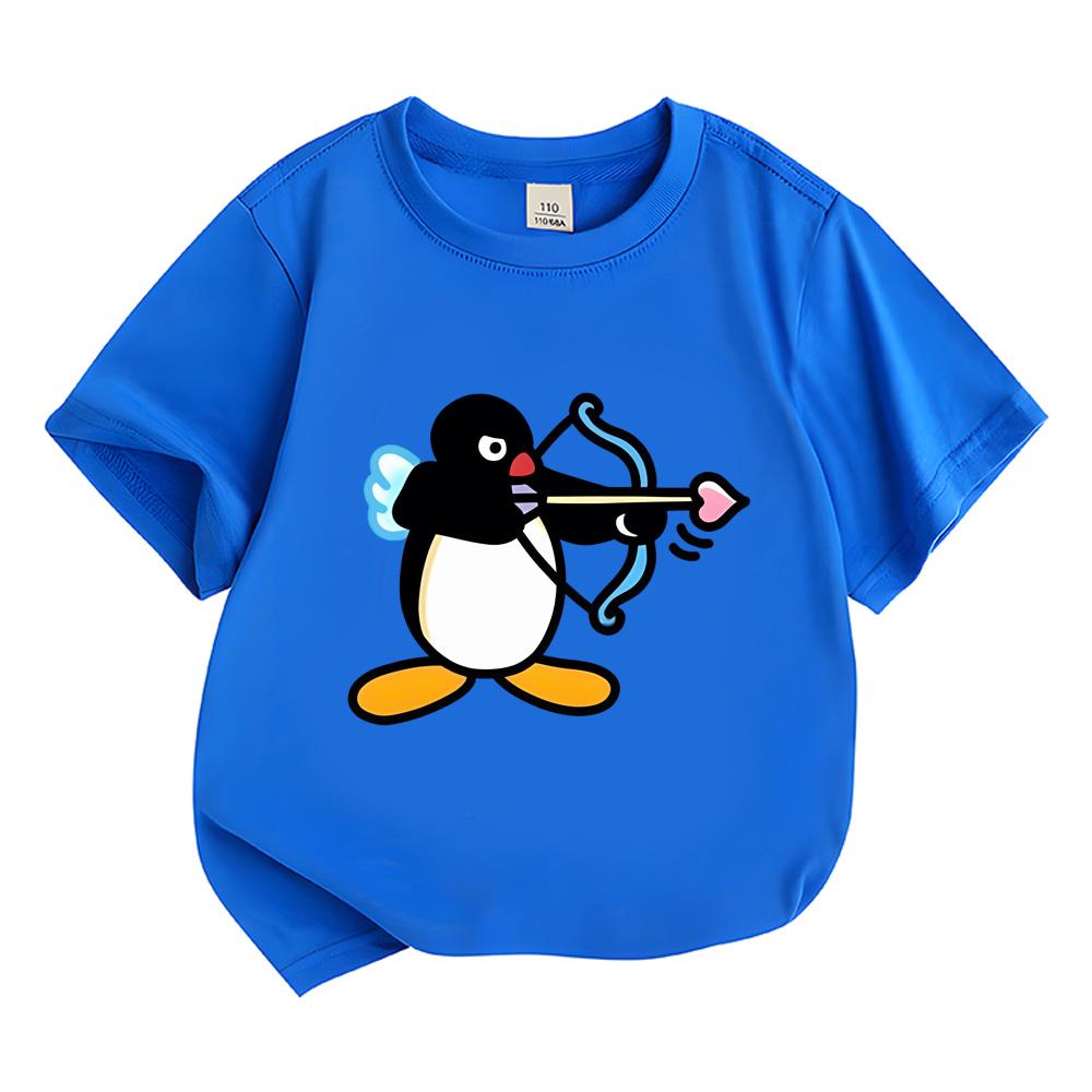 2026 NEW Cartoon Pingu T-shirt Manga/Comic Boys Girls Kids Clothing Tops Streetwear Short Sleeves Sports Fashion Tees Toddler