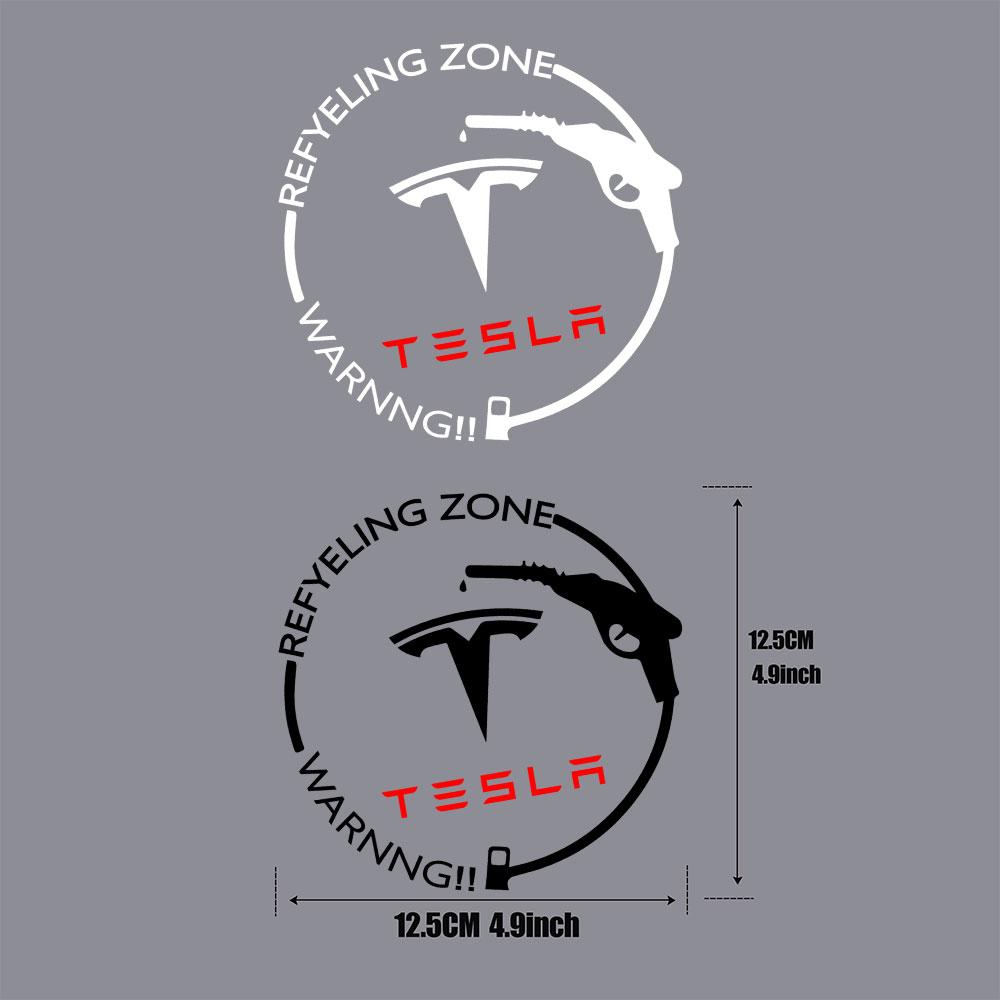 RUNTB1 Car Fuel Tank Cap Decoration Sticker Tesla Model 3 Model S Model X Model Y Roadster Coil Mod WYE K80 Auto Exterior Decals For