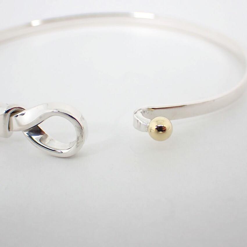 [Pre-owned] TIFFANY 925/750 Hook & Eye Bangle/j45-2