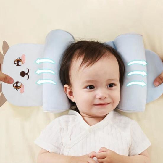 Cotton Baby Support Pillow Adjustable Infant Head Cushion for Newborns 0-12 Months Ergonomic Design Baby Crib Pillow