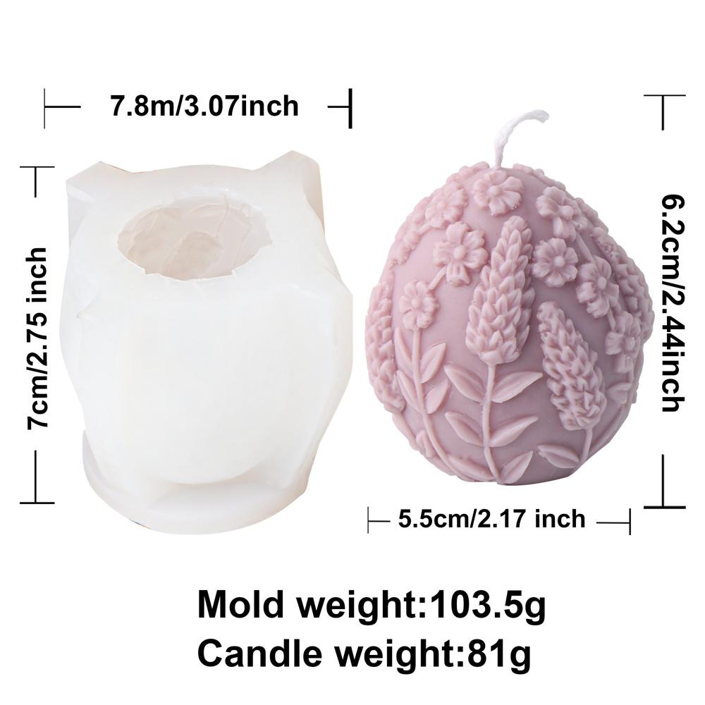 3D Easter Egg Candle Silicone Mold DIY Carving Flower Egg Resin Soap Casting Romantic Wedding Gifts Home Decor