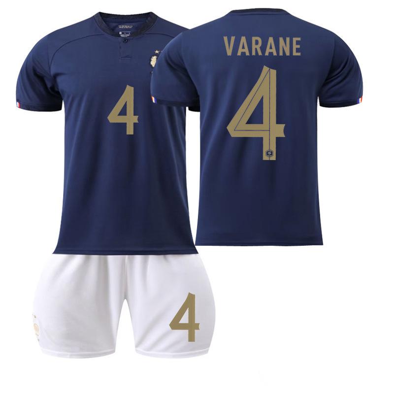 French national team home jersey number Mbappe Griezmann adult football jersey suit men's
