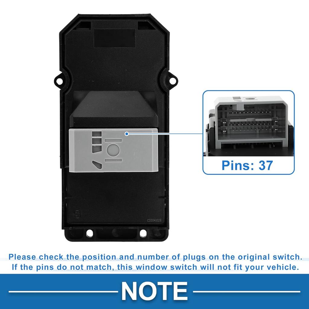 Power Window Switch No.35760TB0H01 Front Right Passenger Side Window Control Switch for Honda Accord 2008-2013 Black