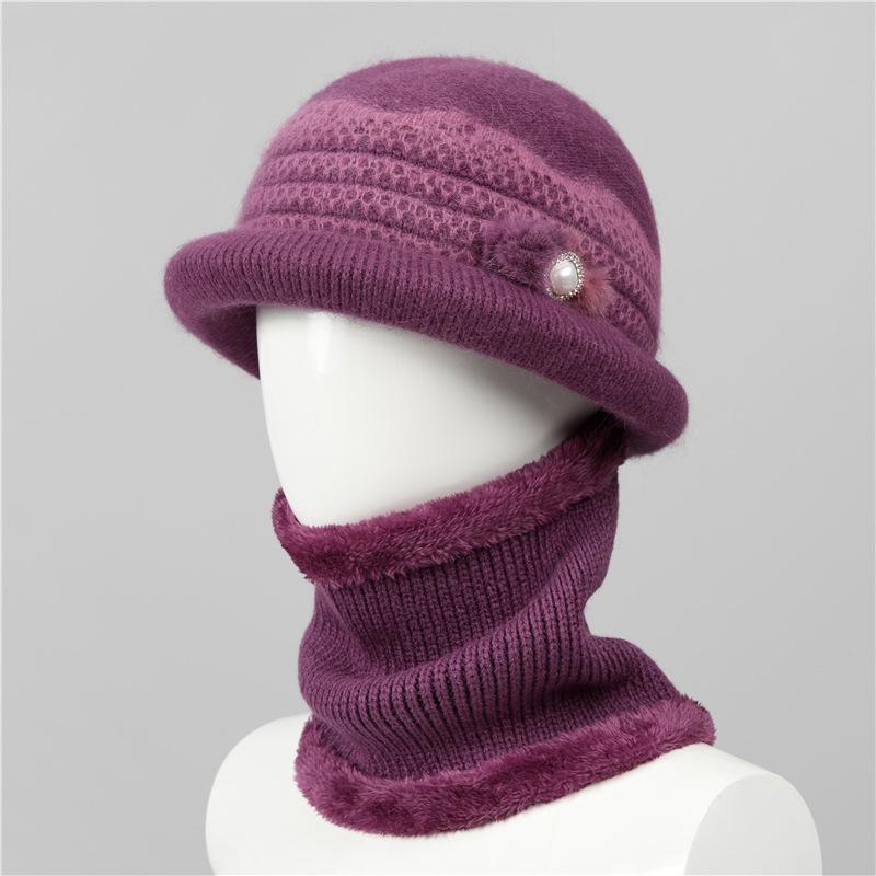 Hat women's winter new mother-in-law hat fleece warm wool hat