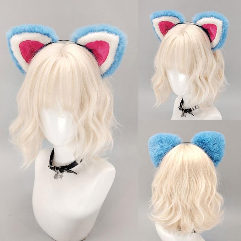 Handcraft Plush Tigers Ears Headband Faux Furs Tail for Halloween Cosplay Party Costume Accessories for Kids Adults