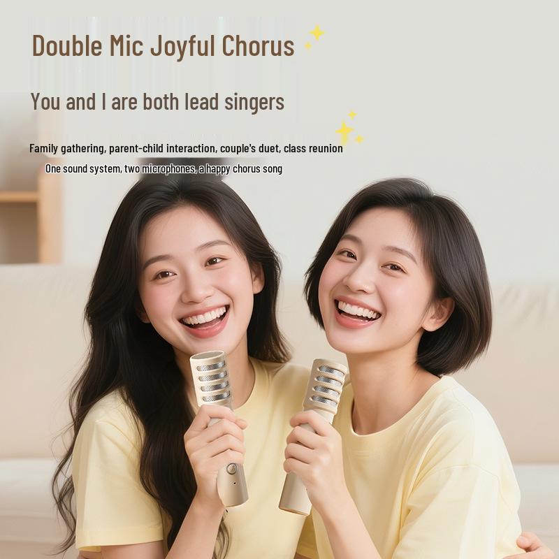 Karaoke Bluetooth Speaker with Microphone Set and Built-in Sound Card TAS2808