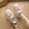 Fashion Butterfly-Knot Slippers Women Summer Cover Toe Slides Soft Butterfly-knot Sweet Butterfly-Knot Cover Toe Slippers Women Summer S