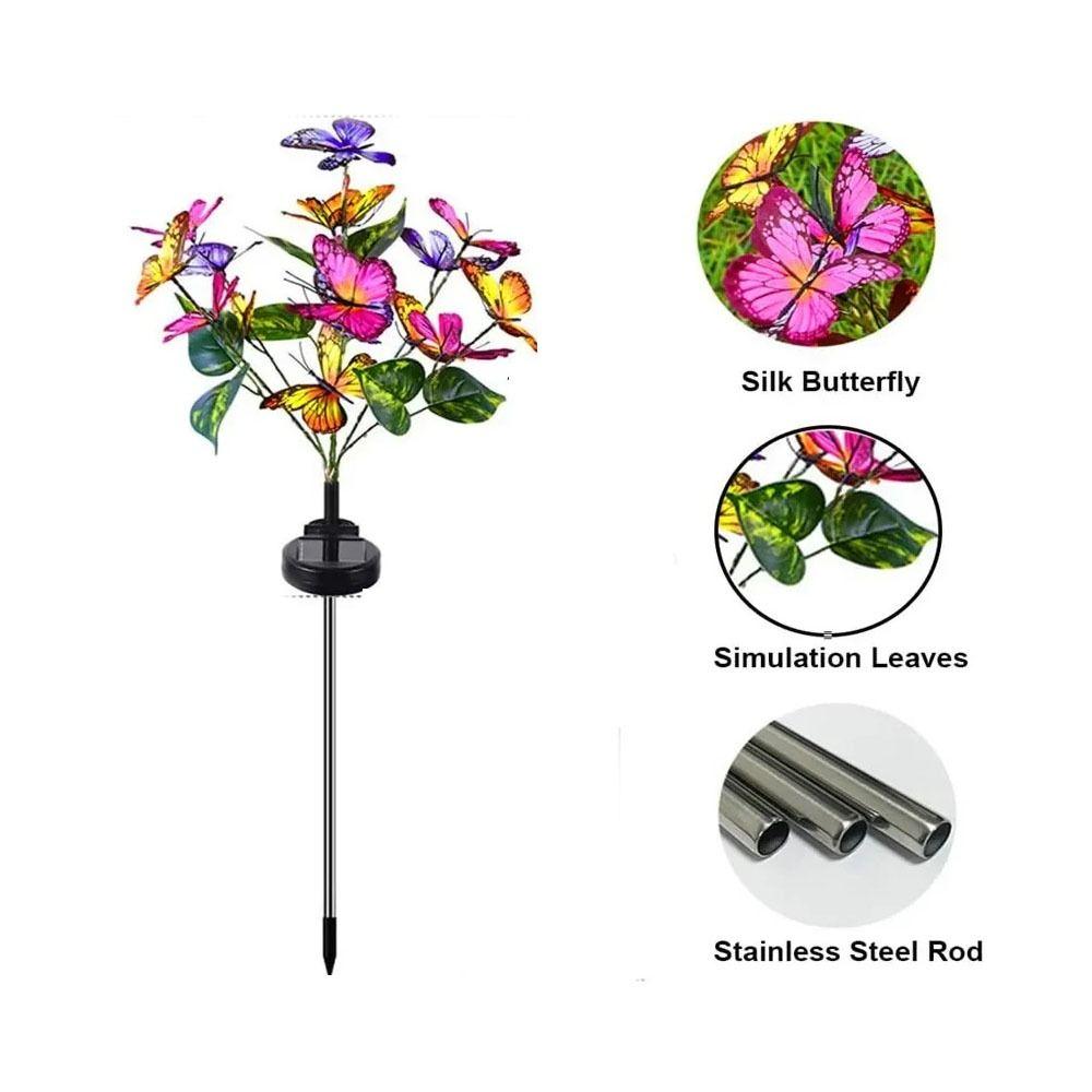 Waterproof Solar  Butterfly Lawn Light Simulation Flower Landscape Lawn Lamp  Outdoor