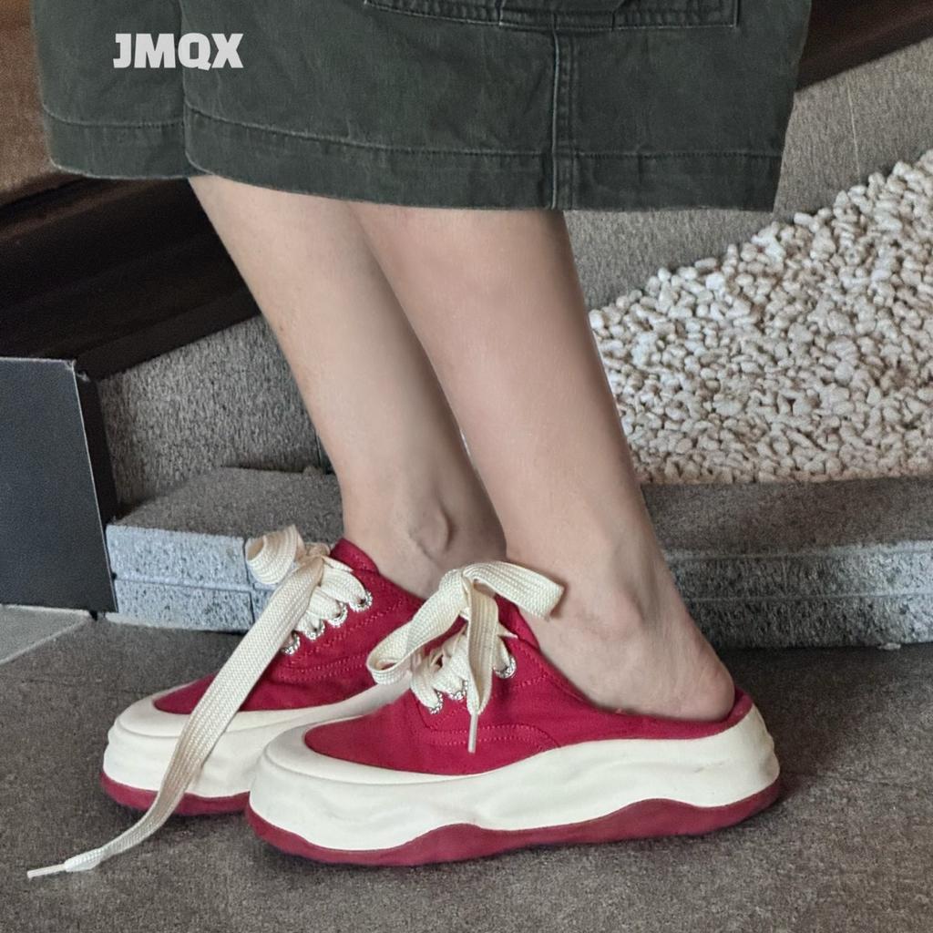 2025 spring and summer new canvas fashion platform heightening lace-up casual shoes women's versatile casual sports board shoes