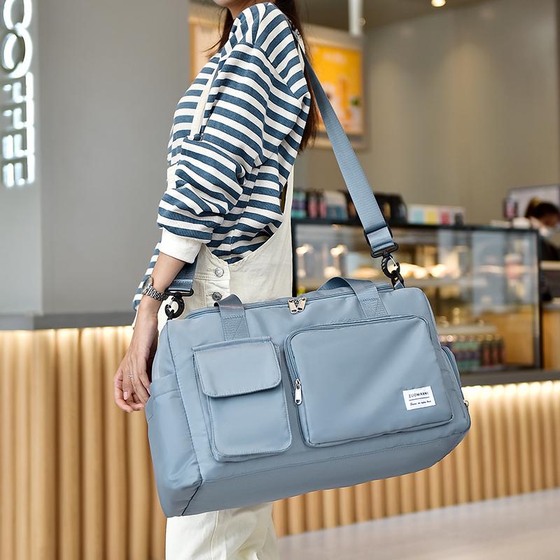 Borsa da Viaggio Unisex Grande Capacità Borsa Tote Sportiva da Palestra in Nylon per Donne Borsa Duffel Weekender per Pernottamento con Scomparto per Scarpe