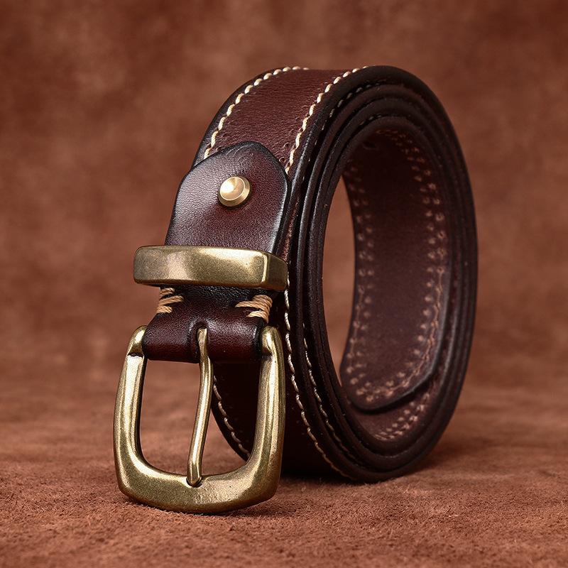 Pásek Pánská móda Trend Retro Snadné ladění První vrstva Hovězí kůže Kožená Spona Mládež Běžné džíny Pásek Pánské