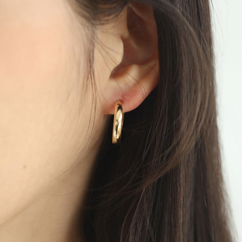 Modernlike 14k Gold Single / 14k Crescent Moon Hoop Earrings