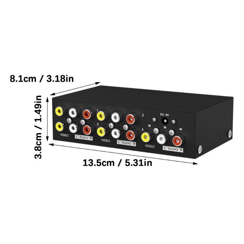 Distributor 1 Input to 4 Outputs Delay Synchronized TVs Up to 480P Quality