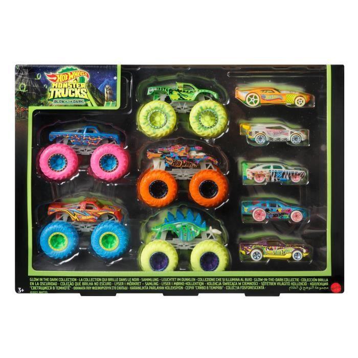 Hot Wheels Monster Trucks - Set 10 Leuchtende Fahrzeuge - Kleines Auto - Ab 3 Jahren HCB57