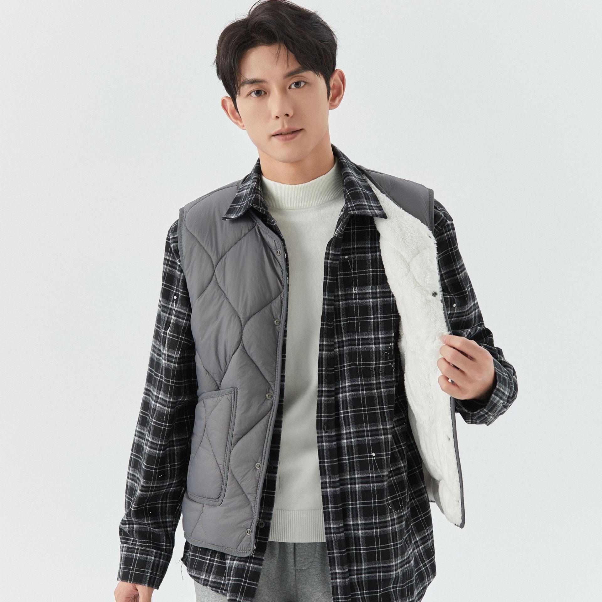 

Удобный и стильный, чтобы сохранить тепло, мужской, общий, мужской, осенне-зимний, легкий, с подкладкой, для отдыха, мужской, домашний, для пар, хлопковый жилет на пуговицах 2502 3XL