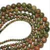 Quality Green Unakite Bead Natural Loose Beads for Jewelry Making DIY Bracelet Accessories ( Pick Size 4 6 8 10 Mm )