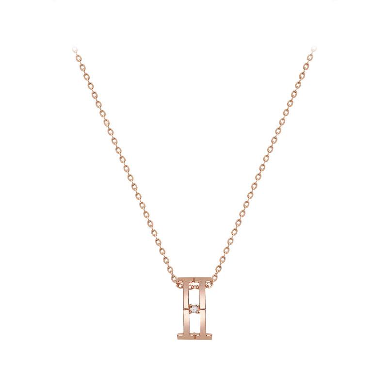 Tirrlirr 14K Pink Gold Weaving T Necklace Tnjk4P00003S