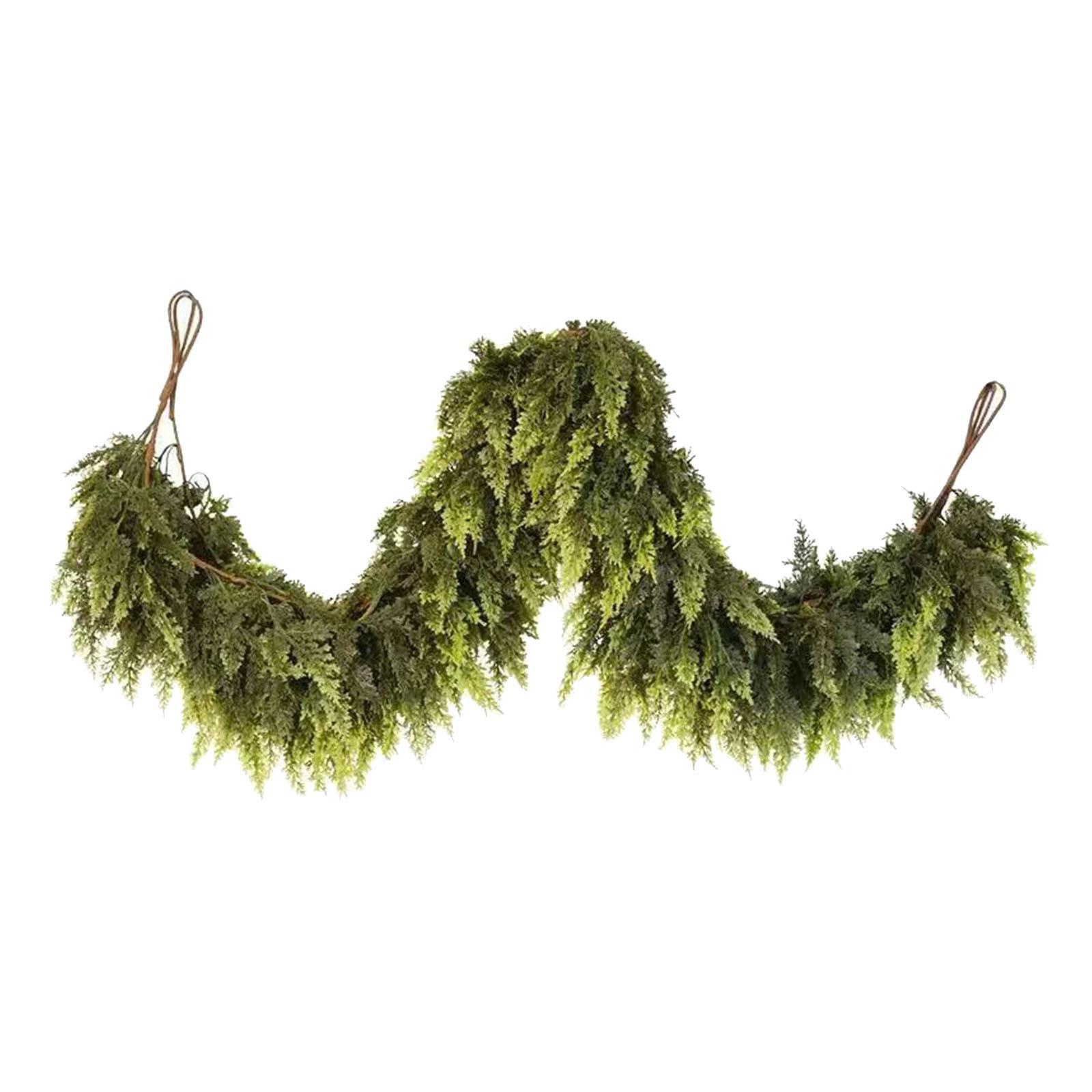 Christmas Decorations Green Artificial Cedar Garland Real Touch Pine Vine Table Mantle Window Stair Decor for Home