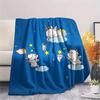 Mashimaro Cartoon Printed Flannel Blanket, soft throw for bedroom sofa, washable, Christmas present, great gift.