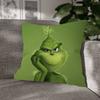 Green Christmas Grinch Pillow Cushion Cover Pillowcase Living Room Sofa Home Decorative Pillowcase