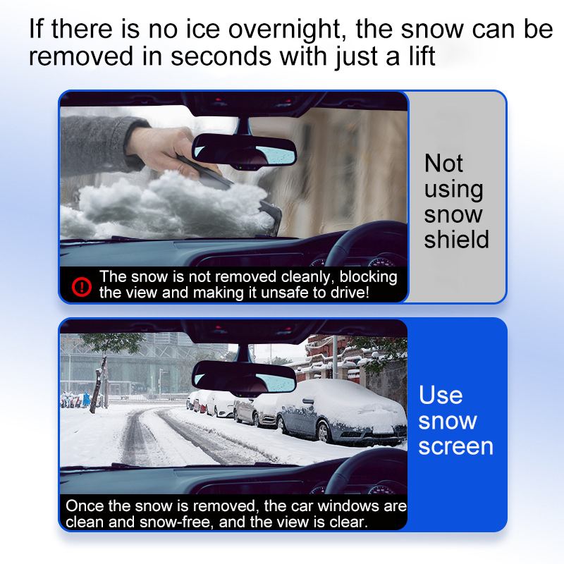 Car Accessories - Car Windshield Cover Sunshade Visor Frost Freeze Snow Cover Protection Snow Shield Front Windshield Cover Sun Visor Anti-Frost A