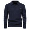 2023 New Autumn Cotton Polo Neck Sweaters for Men High Quality Pullover Knitted Sweater Men England Style Casual Social Pull Men