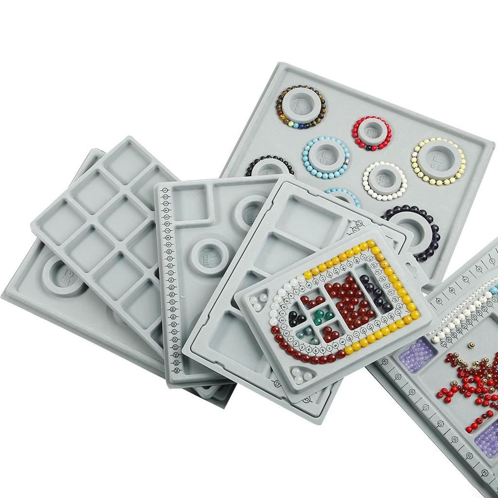 Handmade Flocked Necklace & Bracelet Display Tray with Measuring Scale