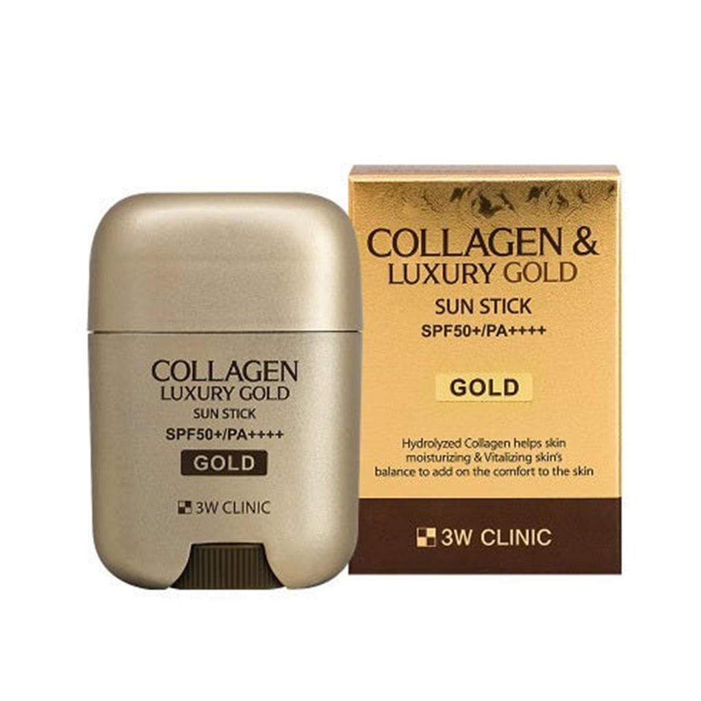 3W Clinic Collagen & Luxury Gold Sun Stick (0.64 Oz 18g)