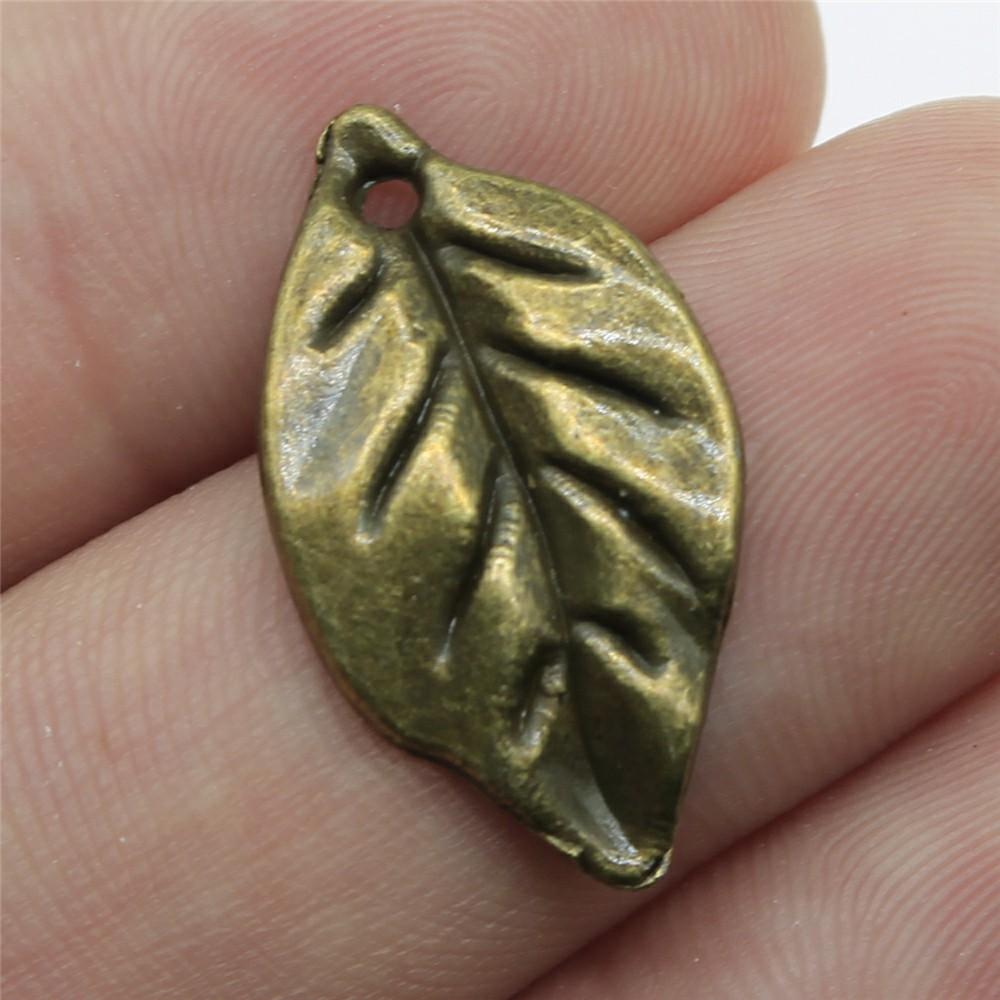 10pcs Tree Leaf Charms Pendant Antique Bronze Silver Color Pendants DIY Crafts Making Findings Handmade Tibetan Jewelry