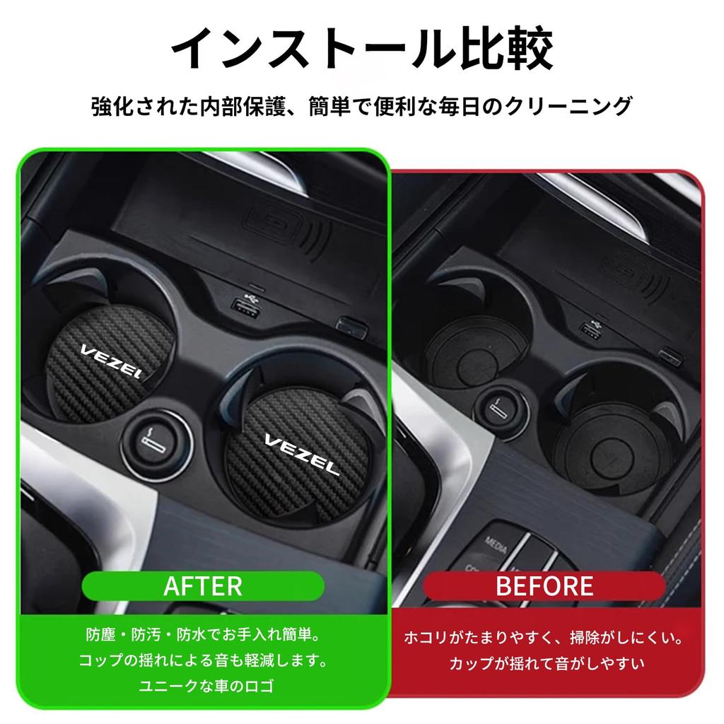 [For Honda Vezel] Car Non-Slip Coaster, Vezel Car Accessory, Cup Mat for Vezel Drink
