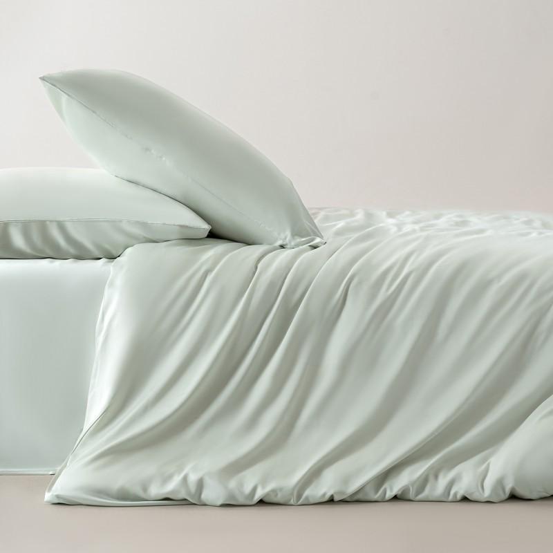 60S Bamboo Fiber Bed Sheet Set Solid Color Luxury Bedding A Class