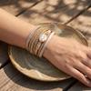 Damen Geflochtenes Armband Verstellbares Design Imitation Perlen Strasssteine Dekor Sicheres Verschluss Armband Handgelenk Accessoire