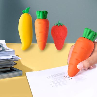 Riesen-Obst-Radiergummi, kreatives Briefpapier für den Kindergarten, süßer Erdbeer-Karotten-Radiergummi