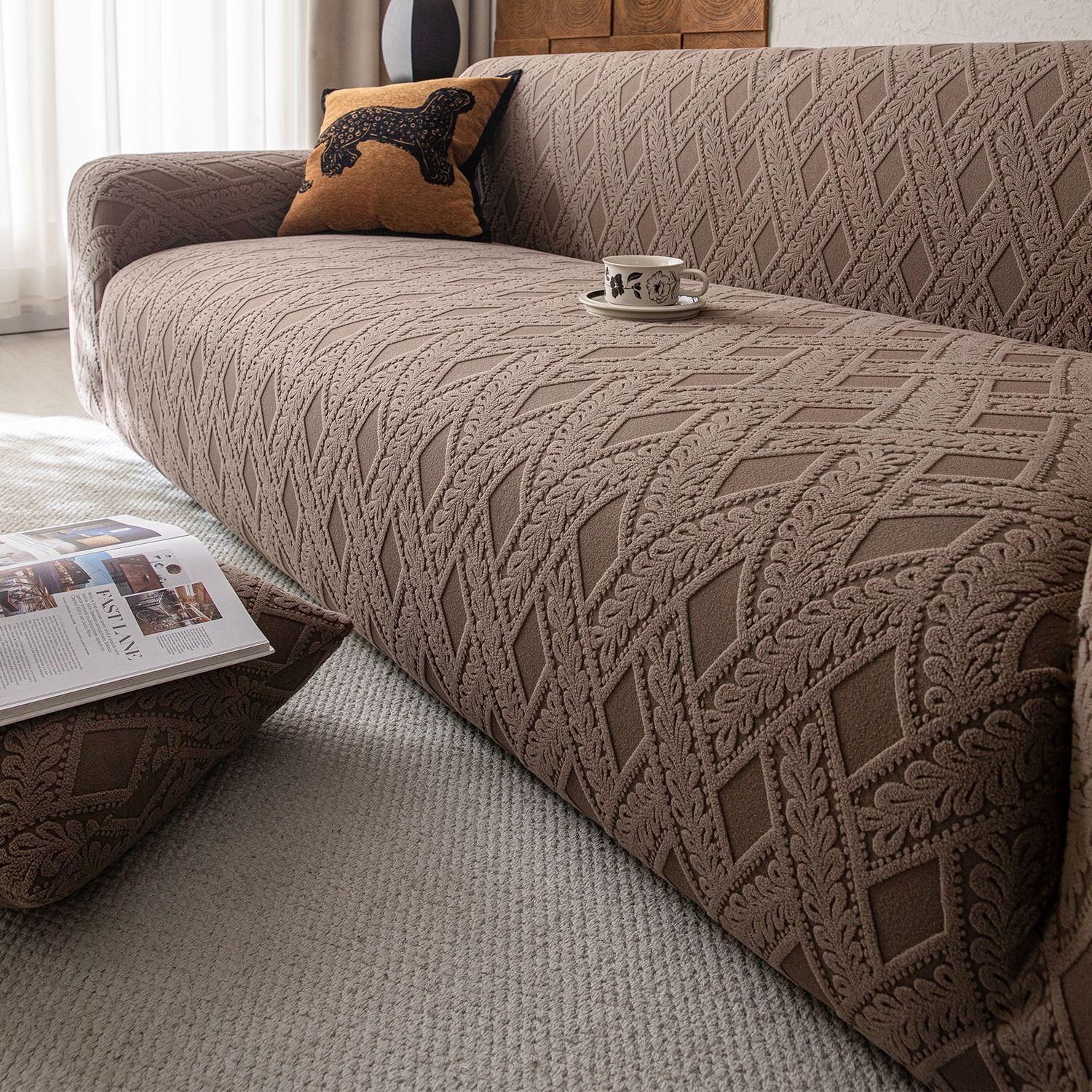 Регулируемый Эластичный Чехол на Диван Защитник Кресла Угловой Большие Листья L-образный Стрейч Накидки Чехлы для Дивана 12345 Местные 90-140cm 5890₽