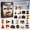 Novelty Gift for Athletes Sports Advent Calendar 2026, 24-Day Christmas Countdown Box with Mini Equipment Models Volleyball Golf Hockey Figures,
