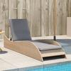 VidaXL Chaise Longue with Cushions, Daybed with Adjustable Backrest, Sunbed, Outdoor Garden Furniture, Modern, 368281