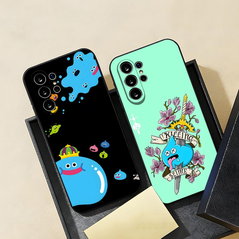 D-dragon Q-Quest Slime Phone Case For Samsung S26 S25 S24 FE S23 S22 S21 Plus S20 Ultra Note20Ultra Black Soft Shell