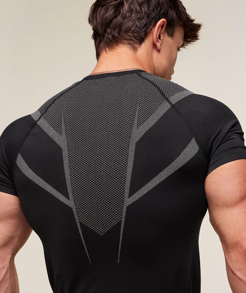 Men's Short Sleeve Gym Sports T-Shirt: Elastic, Crew Neck, Fashion Printed, Fitness Running Training Top
