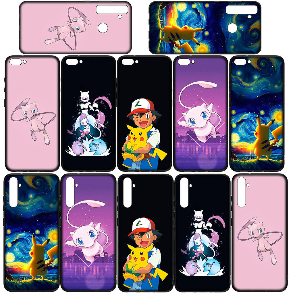 Phone Case for iPhone 17 16 15 Plus Xiaomi Poco F8 F7 X7 X6 M8 C85 C75 C71 Redmi Note 14 12 11 13 Pro Max A4 14C 13C 15C Mew Pokemon GO Pikachu Mewtwo