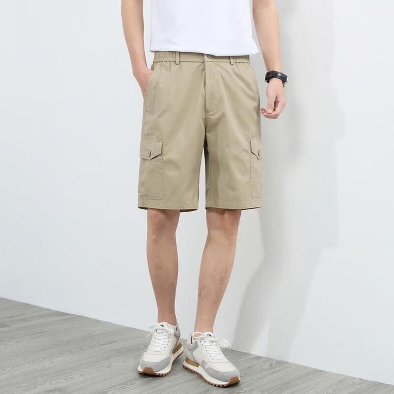 VEE KELLEN Men s Casual Cotton Cargo Shorts L (99-132 lbs) хаки